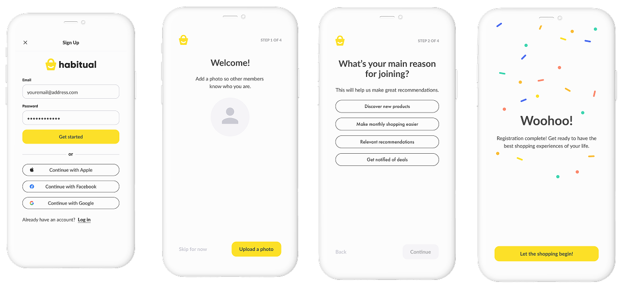 Onboarding, Sign up, Product Designer