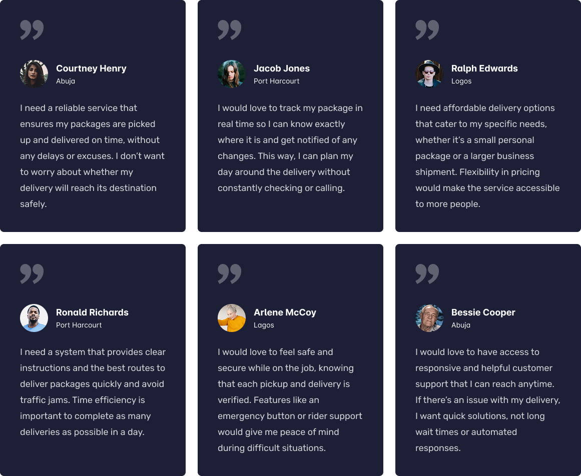 User Testimonials User Interview, I conducted user interview to know and get insights of what their point of views are and also what they want to better their experience